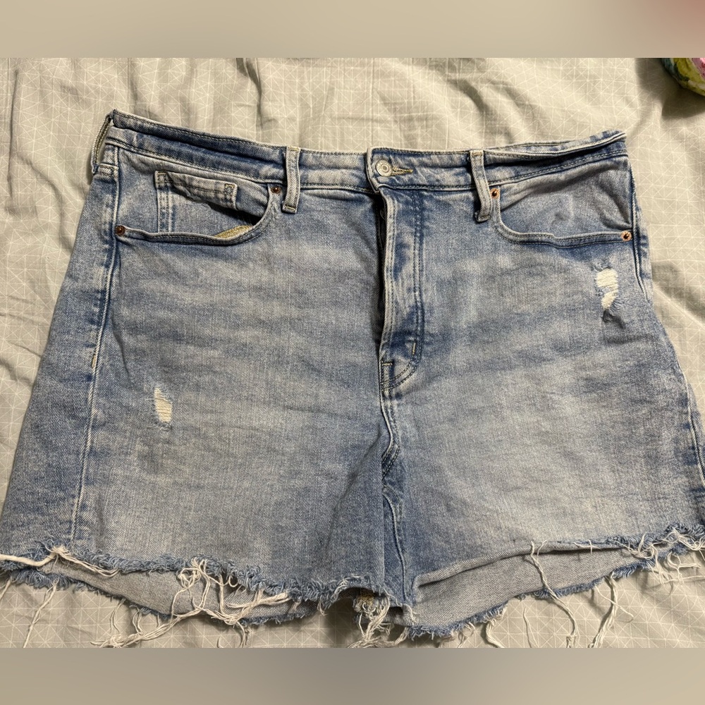 Old Navy Light Blue Distressed Jean Shorts